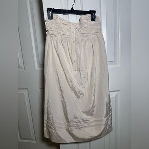 To the Max Cream Button-Front Strapless Midi Dress Size Medium